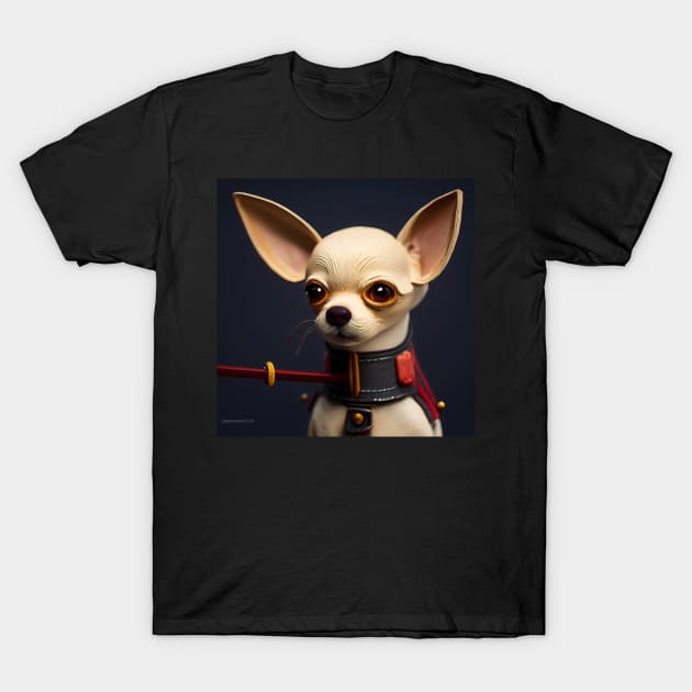 Chihuahua dressed as a samurai T-Shirt by Studiowatermars